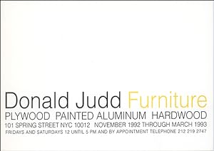 Immagine del venditore per Donald Judd : Furniture / Plywood Painted Aluminum Hardwood venduto da Specific Object / David Platzker