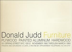 Immagine del venditore per Donald Judd : Furniture / Plywood Painted Aluminum Hardwood venduto da Specific Object / David Platzker