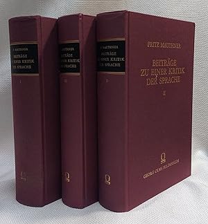 Beitrage zu einer Kritik der Sprache (3 volumes complete)