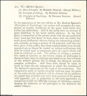 Imagen del vendedor de Herbert Spencer. A rare original article from the British Quarterly Review, 1873. a la venta por Cosmo Books