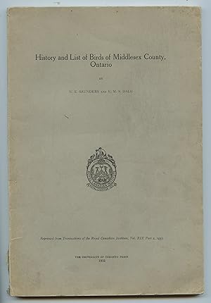 History and List of Birds of Middlesex County, Ontario