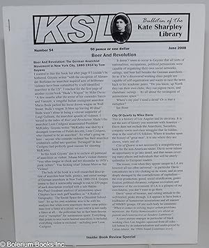 Imagen del vendedor de KSP: Bulletin of the Kate Sharpley Library: Number 54, June 2008 a la venta por Bolerium Books Inc.