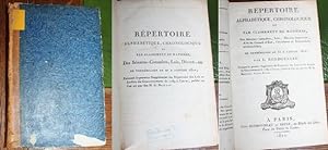 Repertoire alphabetique, chronologique et par classement de matieres des senatus-consultes, lois,...