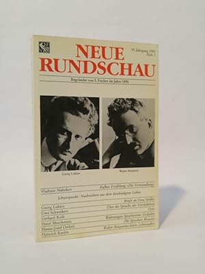 Bild des Verkufers fr Neue Rundschau 93. Jahrgang 1982, Heft 1 zum Verkauf von ANTIQUARIAT Franke BRUDDENBOOKS