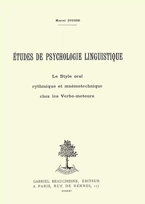 Etudes de psychologie linguistique