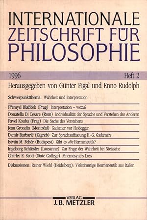 Seller image for Internationale Zeitschrift fr Philosophie. Schwerpunktthema: Wahrheit und Interpretation. 1996, H. 2. for sale by Fundus-Online GbR Borkert Schwarz Zerfa