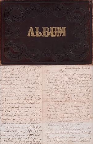 Bild des Verkufers fr Album" der Pauline Lichtenberger. [Freundschaftsalbum]. Mit 1 hs. Brief-Beilage. zum Verkauf von Antiquariat Reinhold Pabel