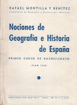 Imagen del vendedor de NOCIONES DE GEOGRAFA E HISTORIA DE ESPAA. Primer curso de Bachillerato a la venta por Librera Vobiscum