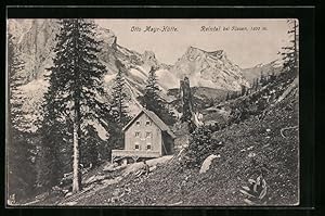 Ansichtskarte Otto Mayr-Hütte, Berghütte aus der Vogelschau im Reintal bei Füssen