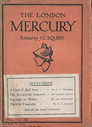 The London Mercury. Edited by J C Squire. Vol.XIV No.83, September 1926