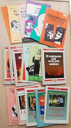 Imagen del vendedor de 20 FOLLETOS CISTIANOS sobre NOVIAZGO Y MATRIMONIO: Eso que llaman "amor". El noviazgo. Amor y noviazgo. Amor y sexualidad. ser pecado?. Liberacin femenina. Antes de que te cases. Comop preparase bien para el matrimonio. El marido ideal. La esposa ideal. Nos casamos. El sacramnto del matrimonio. Antes y despues del matrimonio. El matrimonio civil no es para catlicos. Como alcanzar el xito en el matrimonio. El valor del sexo. Divorcio y psiquiatra. Los solteros. El aborto. a la venta por MINTAKA Libros