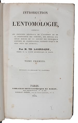 Introduction à l'entomologie comprenant les principes généraux de l'anatomie et de la physiologie...