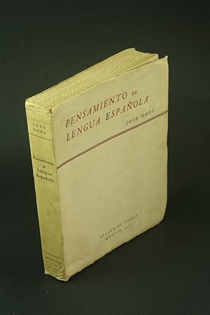 Bild des Verkufers fr Pensamiento de lengua espaola. zum Verkauf von Steven Wolfe Books