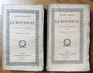 OEUVRES COMPLETES DE J.J. ROUSSEAU TOME 9 ET 10: DICTIONNAIRE DE MUSIQUE.