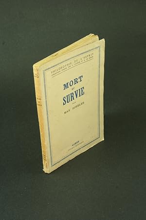 Imagen del vendedor de Mort et survie : Suivi de Le Phnomne du tragique. Traduit et prface par M. Dupuy a la venta por Steven Wolfe Books