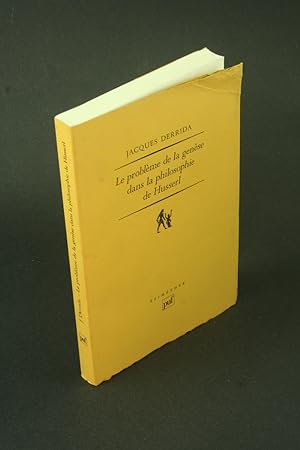 Bild des Verkufers fr Le problme de la gense dans la philosophie de Husserl. zum Verkauf von Steven Wolfe Books