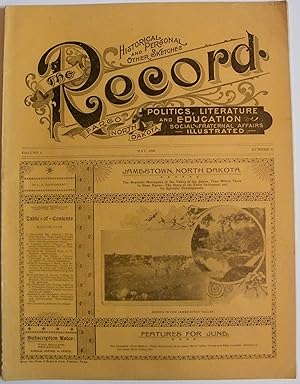 Imagen del vendedor de The Record: Vol 1, # 11, May, 1896: North Dakota History featuring Jamestown, North Dakota: Scarce a la venta por The Book Shelf