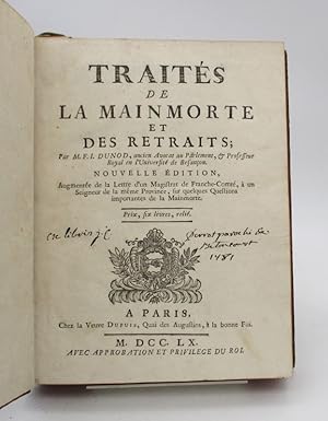 Traités de la Mainmorte et des Retraits