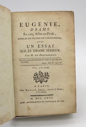 Eugénie, drame en cinq actes en prose avec un essai sur le drame sérieux [suivi de] Adélayde Du G...