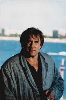 Original large format color photograph of Gérard Depardieu at Cannes.