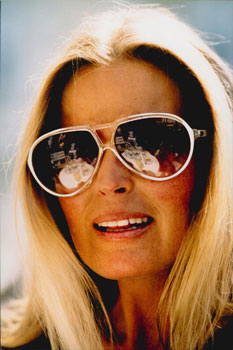 Original large format close-up color photograph of Bo Derek at Cannes.