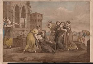 Two fainting nuns being supported by other women. First edition of the lithograph.