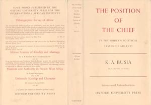 The Position of the Chief, in the modern political system of AshantiDust Jacket Only, Book Not In...