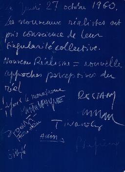 Bild des Verkufers fr Nouveaux Ralistes. (Catalogue of an exhibition held at Zabriskie Gallery, 17 May - 8 July 1988.) zum Verkauf von Wittenborn Art Books