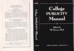 Seller image for College publicity manualDust Jacket Only, Book Not Included. for sale by Wittenborn Art Books