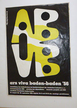 Plakat fuer: Ars viva Baden-Baden `56. 18. August - 30. September 1956. First edition of the poster.