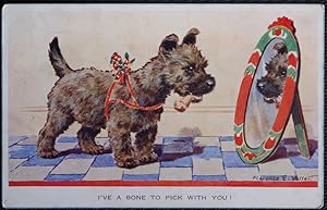 Dog I've Got A Bone To Pick With You Postcard Publisher Valentine's
