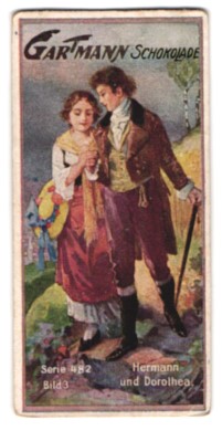 Bild des Verkufers fr Sammelbild Gartmann Schokolade, Goethes Hauptgestalten, Hermann und Dorothea zum Verkauf von Bartko-Reher