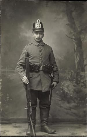 Foto Ansichtskarte / Postkarte Deutscher Soldat in Uniform, Jäger, Gewehr, Görlitz