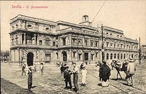 Ansichtskarte / Postkarte Sevilla Andalusien, El Ayuntamiento, Männer und Jungen auf dem Platz