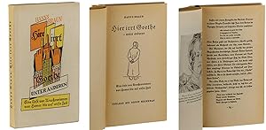 Image du vendeur pour Hier irrt Goethe - unter anderen. Eine Lese von Anachronismen von Homer bis auf unsre Zeit. (Umschlag von Kurt Levy, Titelzeichnung von Fritz Fliege). [4.,] verm. Aufl., 29. - 33. Tsd. mis en vente par Antiquariat Lehmann-Dronke