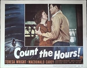 Bild des Verkufers fr Count the Hours! Lot of Six Lobby Cards 1953 Teresa Wright, Macdonald Carey, Dolores Moran zum Verkauf von AcornBooksNH