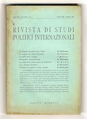 RIVISTA di studi politici internazionali. Direttore: Giuseppe Vedovato. Anno XIII, 1946: fascicol...