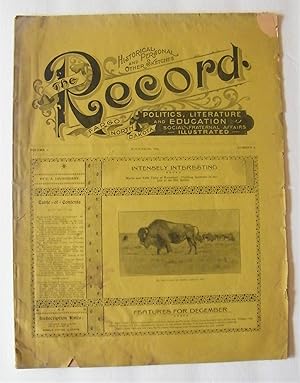 Imagen del vendedor de The Record: Vol 1, # 6, November 1895: North Dakota History featuring North Dakota History featuring Myths and Folk Tales of Norseland - Thrilling Incidents in the life of an old settler on the plains during 1867 of what is now North Dakota: Scarce a la venta por The Book Shelf