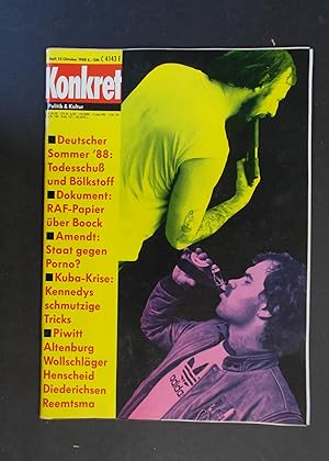 Bild des Verkufers fr Konkret Heft 10 Oktober 1988: Deutscher Sommer 88 Todesschu und B lkstoff zum Verkauf von Antiquariat Strter