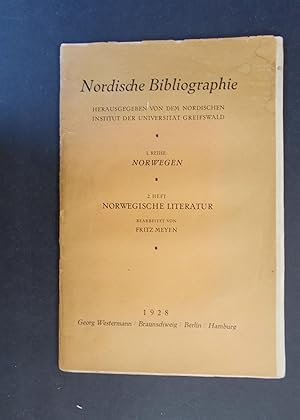 Bild des Verkufers fr Nordische Bibliographie 1. Reihe 2. Heft Norwegische Literatur zum Verkauf von Antiquariat Strter