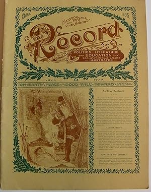 Imagen del vendedor de The Record: Vol 1, # 7, December, 1896: North Dakota History featuring The Christmas Issue: Scarce a la venta por The Book Shelf