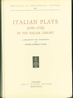 Italian plays (1500-1700) in the Folger Library