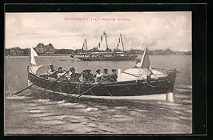 Ansichtskarte Le Pouliguen, Bateau de Sauvetagne, Seenotrettung, Männer im Ruderboot