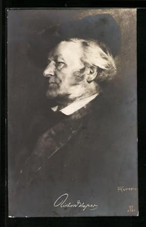Künstler-Ansichtskarte Fritz Rumpf: Portrait von Richard Wagner