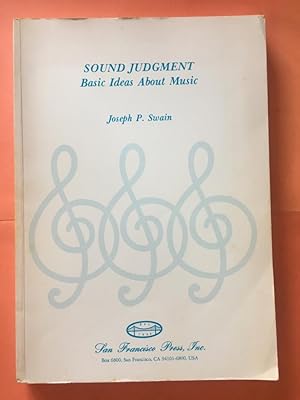 Immagine del venditore per Sound Judgment. Basic Ideas About Music venduto da Libreria Anticuaria Camino de Santiago