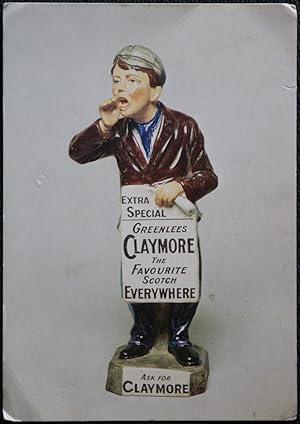 Bild des Verkufers fr Claymore Scotch Whisky Eathenware Figure from Victoria & Albert Museum Postcard zum Verkauf von Postcard Anoraks