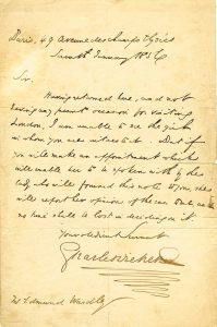 Seller image for CHARLES DICKENS ~~ WRITING FROM PARIS, ATTEMPTS TO HELP A 'FALLEN WOMEN' GET A JOB for sale by Gerard A.J. Stodolski, Inc.  Autographs