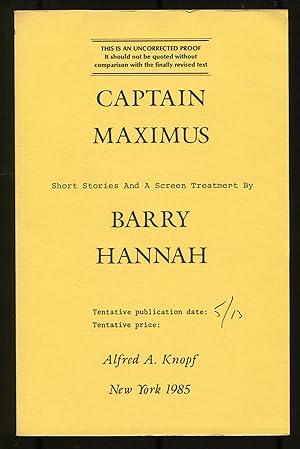 Seller image for Captain Maximus: Short Stories and A Screen TReatment for sale by Between the Covers-Rare Books, Inc. ABAA