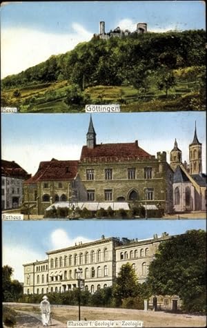 Seller image for Ansichtskarte / Postkarte Gttingen in Niedersachsen, Panorama, Burg Plesse, Rathaus, Museum fr Geologie und Zoologie for sale by akpool GmbH