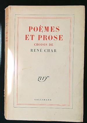 Seller image for Poemes et Prose choisis de Rene' Char for sale by Librodifaccia